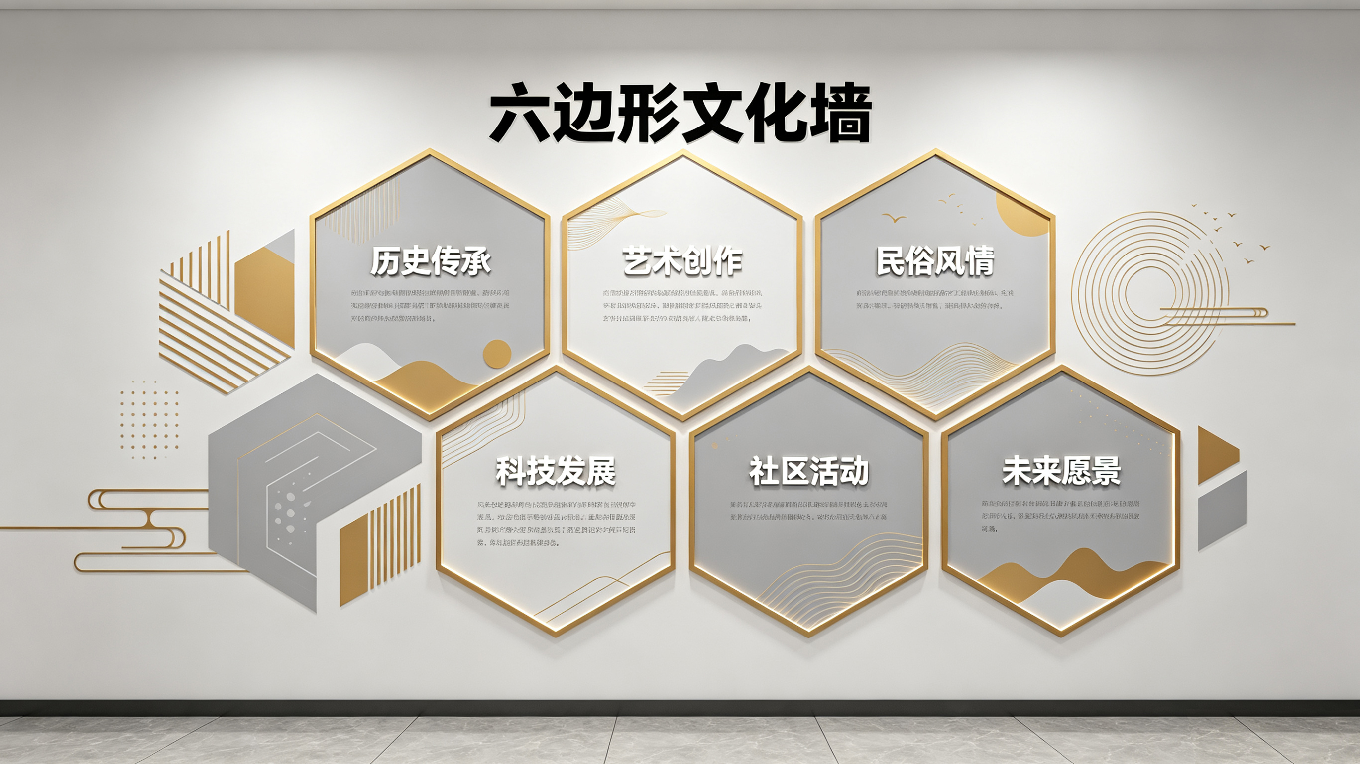 荆州企业文化墙 | 六边形信息美学